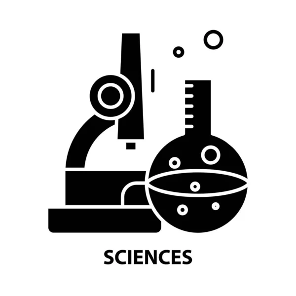 Sciences icon, black vector sign with editable strokes, concept illustration — Wektor stockowy