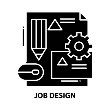 iş tasarım simgesi, düzenlenebilir vuruşları olan siyah vektör işareti, konsept illüstrasyon