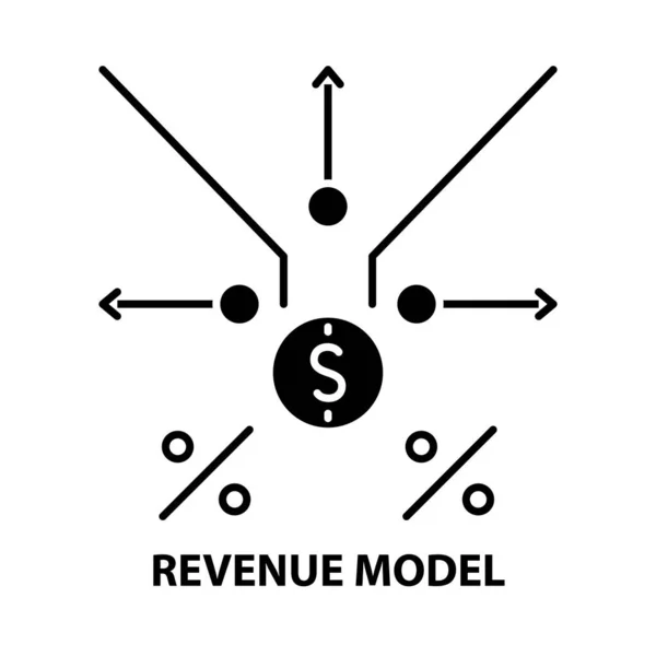 Revenue model icon, black vector sign with editable strokes, concept illustration — Stockový vektor