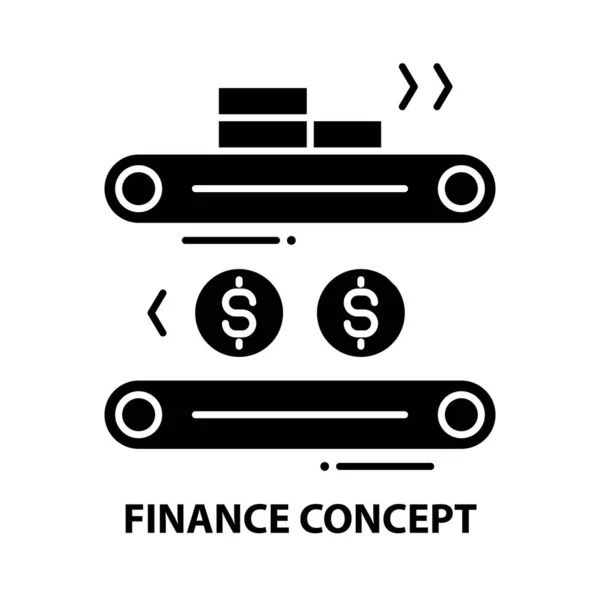 Icono del concepto de finanzas, signo de vector negro con trazos editables, ilustración del concepto — Archivo Imágenes Vectoriales