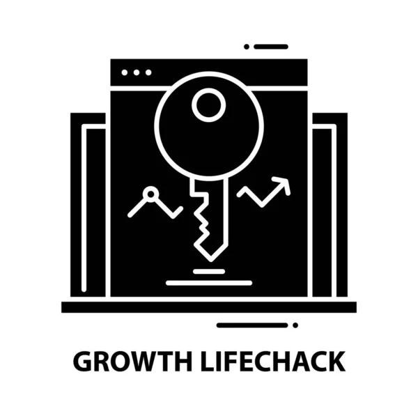 Icona della crescita, segno vettoriale nero con tratti modificabili, illustrazione concettuale — Vettoriale Stock