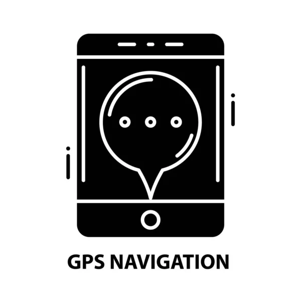 Icône de navigation gps, signe vectoriel noir avec touches modifiables, illustration de concept — Image vectorielle