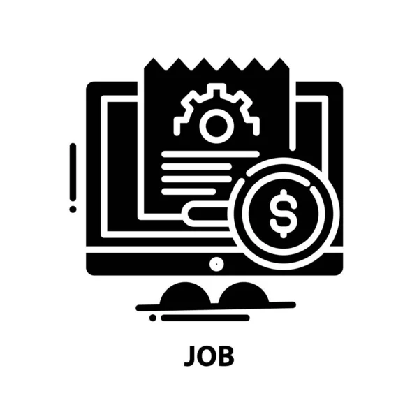 Job icon, black vector sign with editable strokes, concept illustration — Wektor stockowy