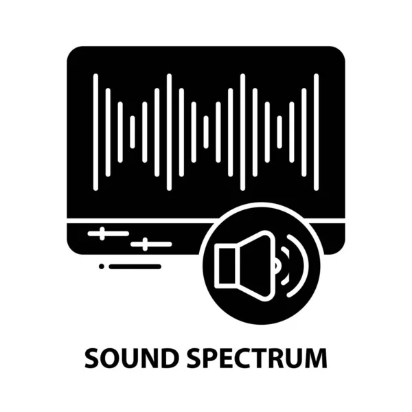 사운드 스펙트럼 아이콘, 검정 벡터 사인 편집 가능 한 획, 컨셉 일러스트 — 스톡 벡터