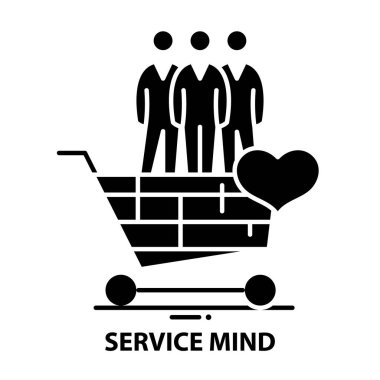 servis zihin simgesi simgesi, düzenlenebilir vuruşlarla siyah vektör işareti, konsept illüstrasyon