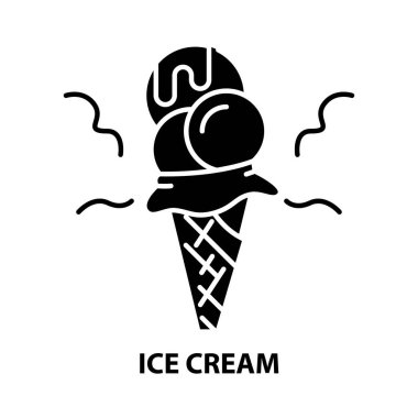 dondurma işareti simgesi, siyah vektör işareti düzenlenebilir vuruşlar, konsept illüstrasyon