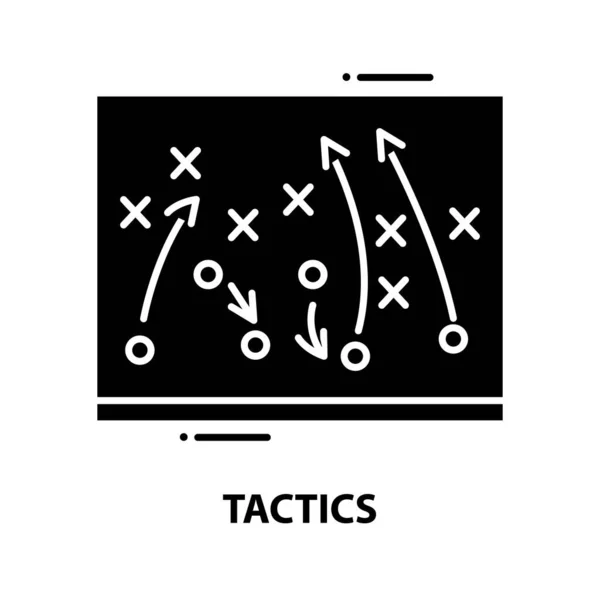 Tactics icon, black vector sign with editable strokes, concept illustration — Stock Vector