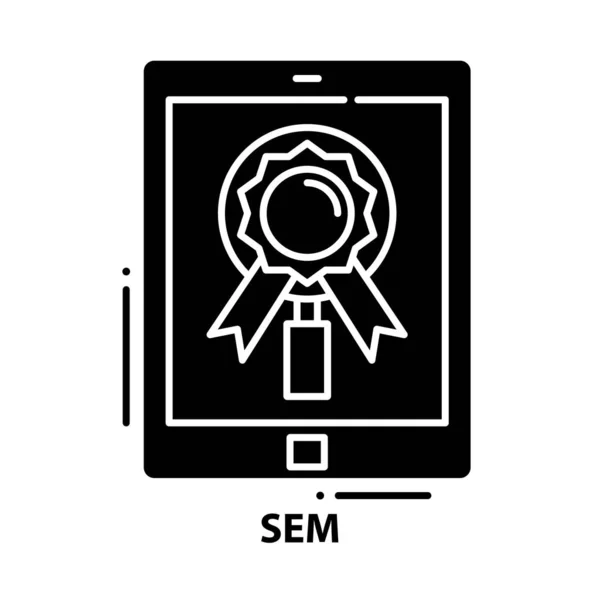 Sem-Symbol, schwarzes Vektorzeichen mit editierbaren Strichen, Konzeptillustration — Stockvektor