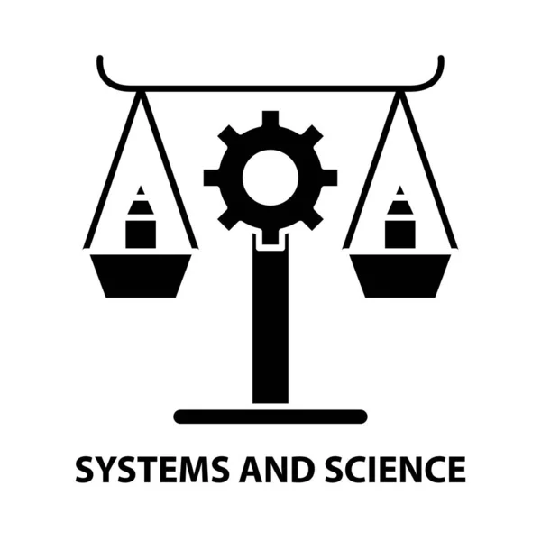 Systems and science icon, black vector sign with editable strokes, concept illustration — Wektor stockowy