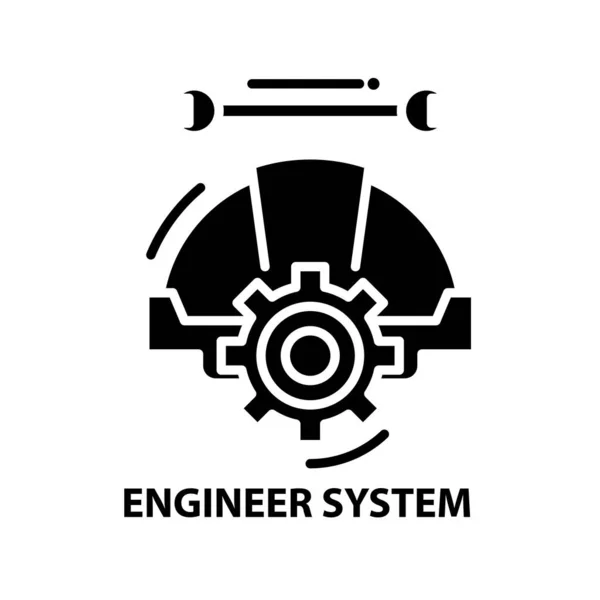 Icono del sistema de ingeniería, signo de vector negro con trazos editables, ilustración de concepto — Vector de stock