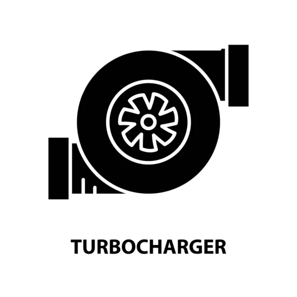 Turbocharger icon, black vector sign with editable strokes, concept illustration — Wektor stockowy