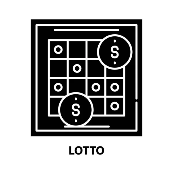 Icono de lotería, signo de vector negro con trazos editables, ilustración conceptual — Vector de stock