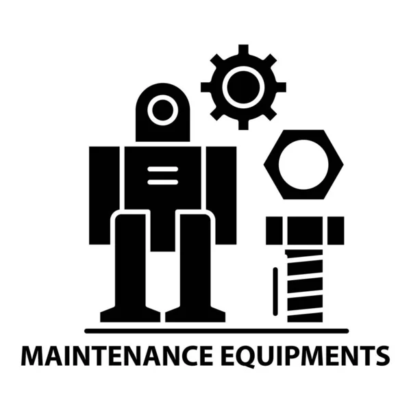 Maintenance equipments icon, black vector sign with editable strokes, concept illustration — Stockvector