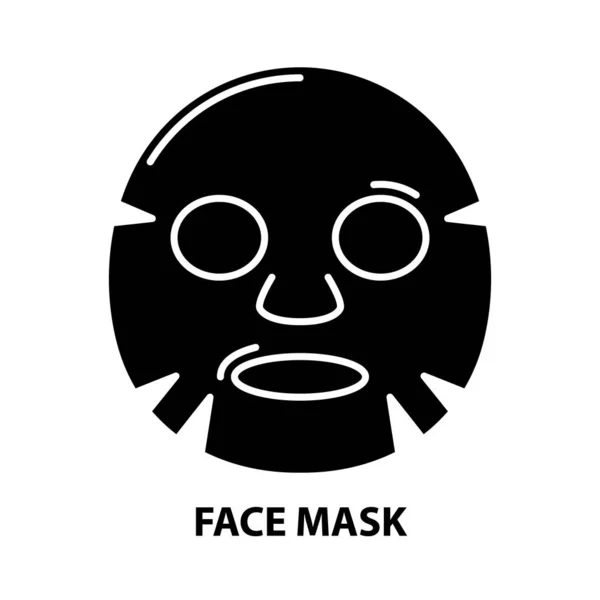 Icône de masque facial, signe vectoriel noir avec traits modifiables, illustration de concept — Image vectorielle