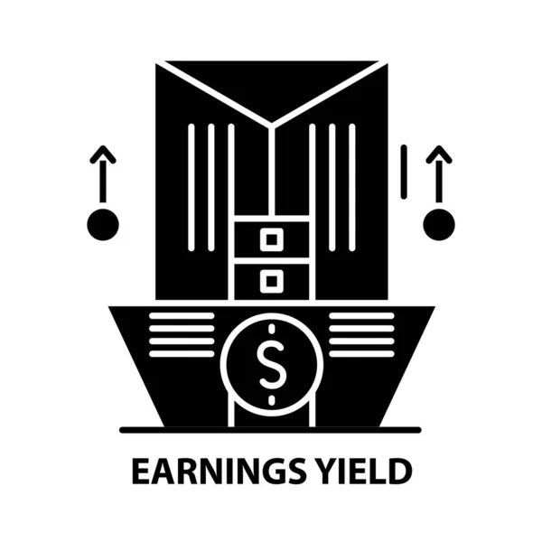 Ertragssymbol, schwarzes Vektorzeichen mit editierbaren Strichen, Konzeptillustration — Stockvektor