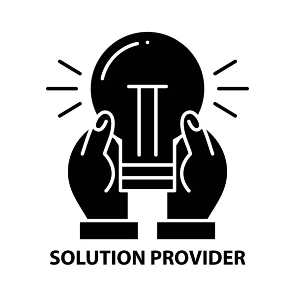 Icône fournisseur de solution, signe vectoriel noir avec touches modifiables, illustration de concept — Image vectorielle