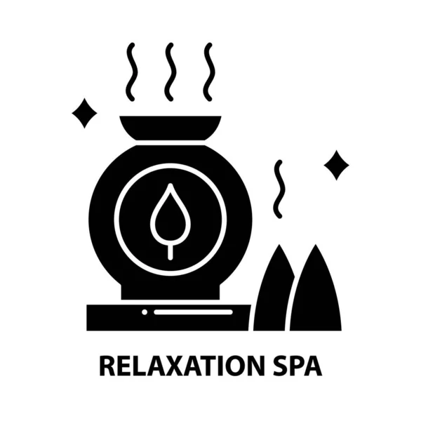 Icono de spa relajación, signo de vector negro con movimientos editables, ilustración de concepto — Vector de stock