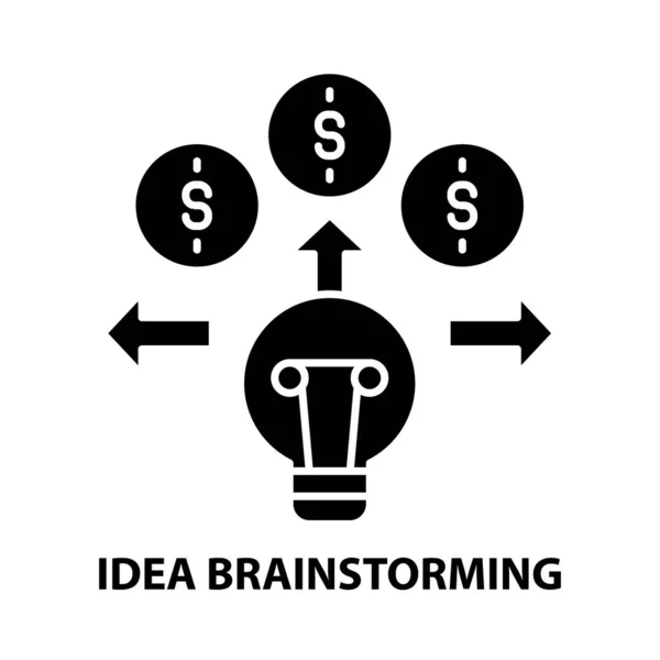 Idea brainstorming simbolo icona, segno vettoriale nero con tratti modificabili, illustrazione del concetto — Vettoriale Stock