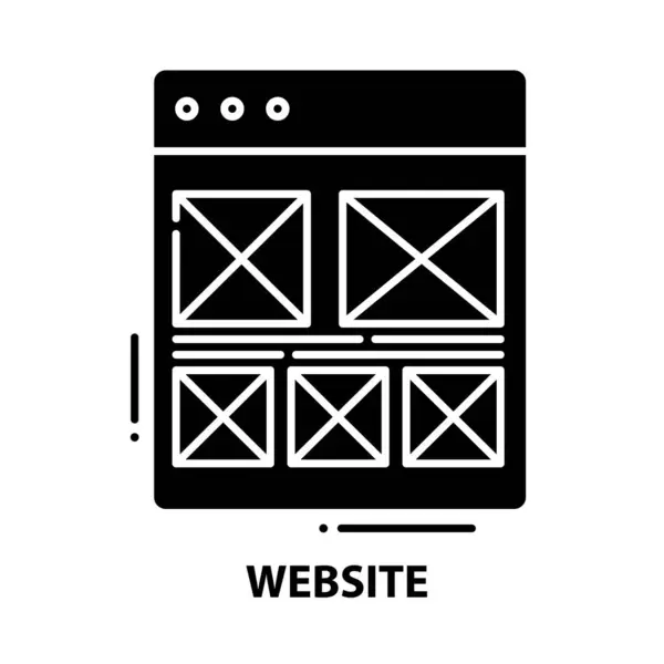 Website symbool pictogram, zwarte vector teken met bewerkbare slagen, concept illustratie — Stockvector