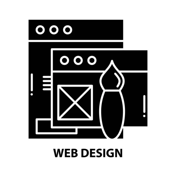 Icono de diseño web, signo de vector negro con trazos editables, ilustración de concepto — Archivo Imágenes Vectoriales