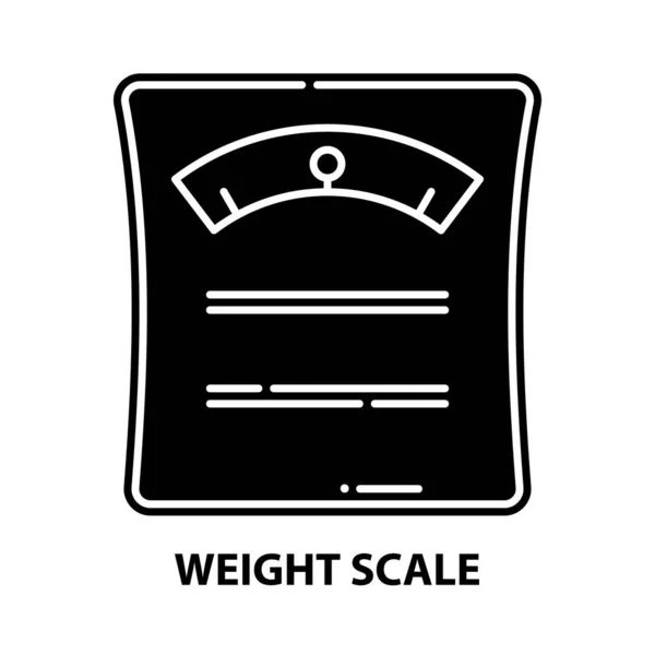 Weight scale icon, black vector sign with editable strokes, concept illustration — Stock Vector