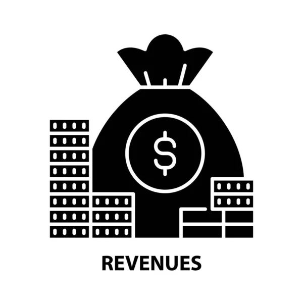 Icône des revenus, signe vectoriel noir avec touches modifiables, illustration de concept — Image vectorielle