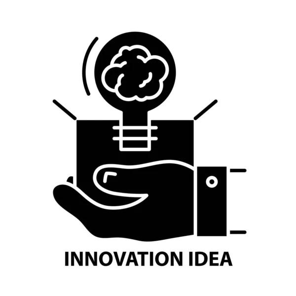 Icône d'idée d'innovation, signe vectoriel noir avec touches modifiables, illustration de concept — Image vectorielle