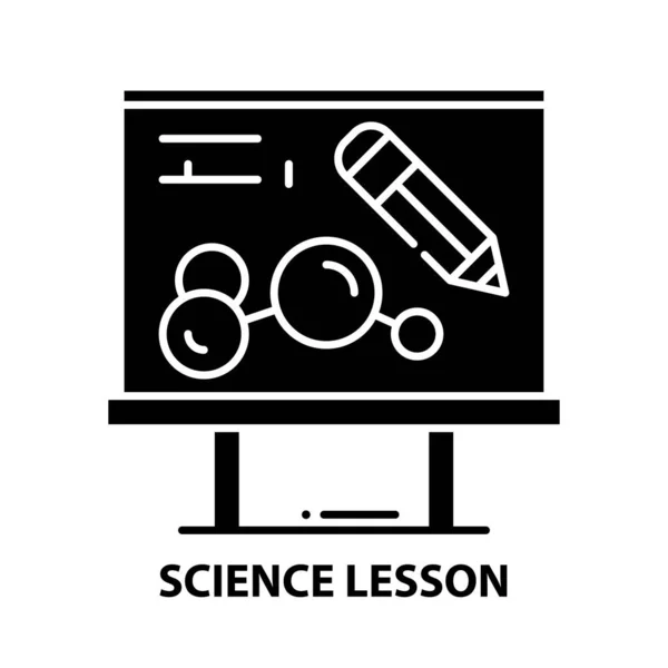 Ikona lekcji nauki, czarny znak wektora z edytowalnymi pociągnięciami, ilustracja koncepcyjna — Wektor stockowy