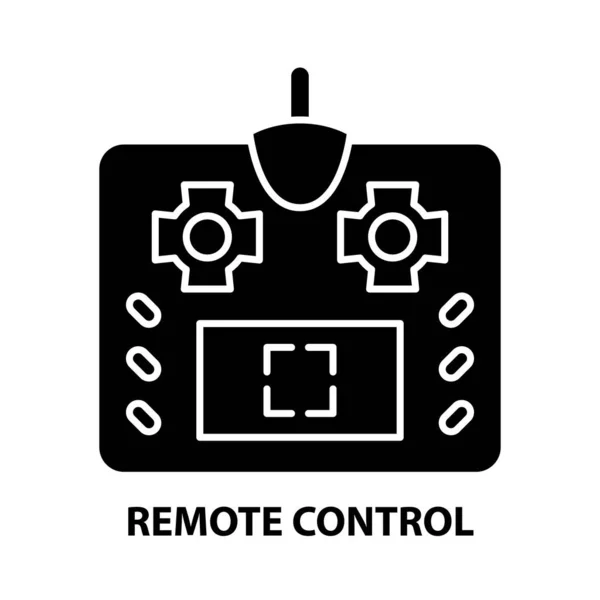 Icona simbolo telecomando, segno vettoriale nero con tratti modificabili, illustrazione concettuale — Vettoriale Stock