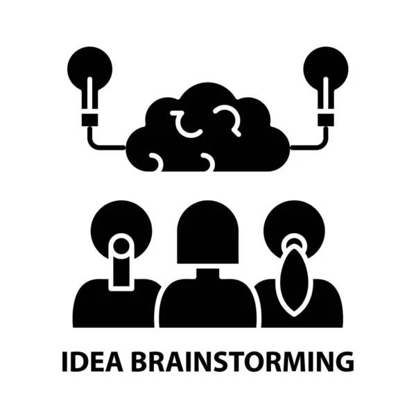 Idea brainstorming icona, segno vettoriale nero con tratti modificabili, illustrazione del concetto — Vettoriale Stock
