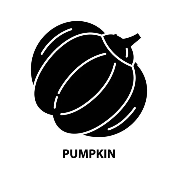 Icono de símbolo de calabaza, signo de vector negro con movimientos editables, ilustración de concepto — Archivo Imágenes Vectoriales