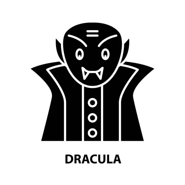 Dracula icon, black vector sign with editable strokes, concept illustration — Stock Vector