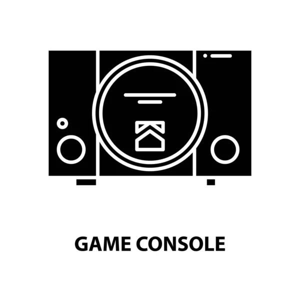 Icona della console di gioco, segno vettoriale nero con tratti modificabili, illustrazione concettuale — Vettoriale Stock