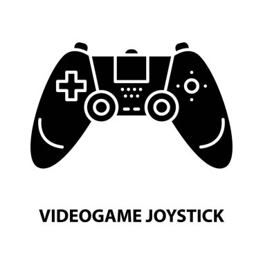 Oyun joystick simgesi, düzenlenebilir vuruşları olan siyah vektör simgesi, konsept illüstrasyon