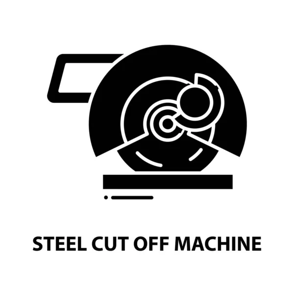 Ícone de máquina cortada de aço, sinal de vetor preto com traços editáveis, ilustração conceito — Vetor de Stock