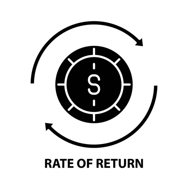 Rücklaufquote-Symbol, schwarzes Vektorzeichen mit editierbaren Strichen, Konzeptillustration — Stockvektor