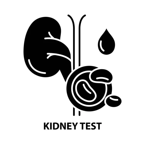 stock vector kidney test icon, black vector sign with editable strokes, concept illustration