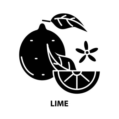 limon simgesi, düzenlenebilir vuruşlu siyah vektör işareti, konsept illüstrasyon