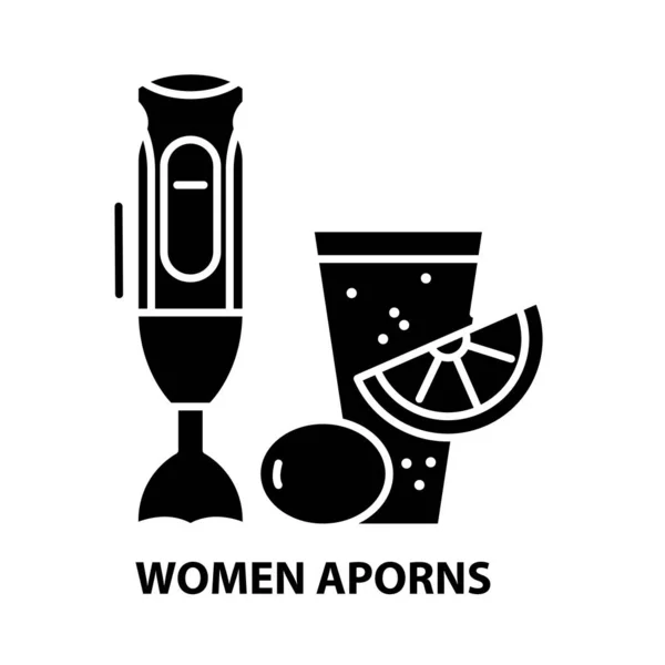 Frauen-Äpfel-Symbol, schwarzes Vektorzeichen mit editierbaren Strichen, Konzeptillustration — Stockvektor