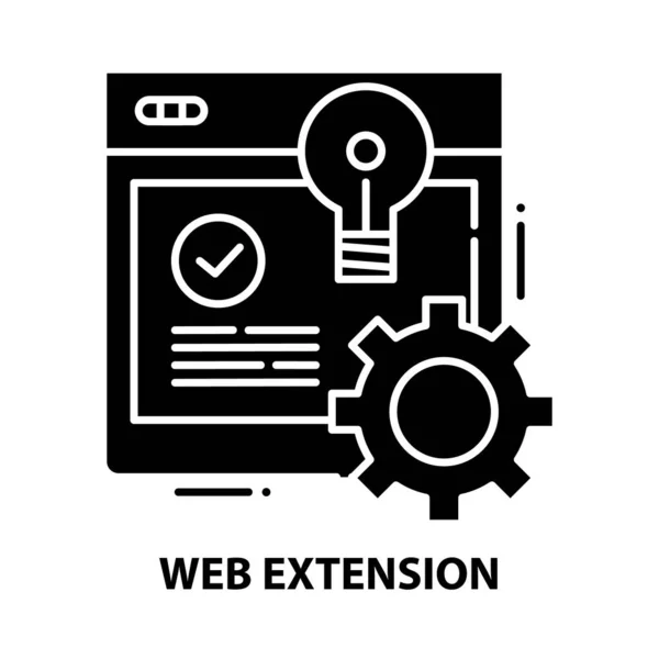 Icono de extensión web, signo de vector negro con trazos editables, ilustración conceptual — Archivo Imágenes Vectoriales