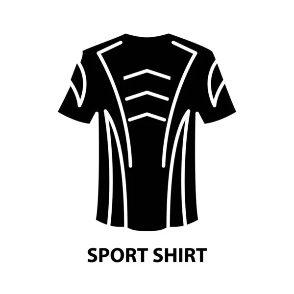 Icono de la camisa deportiva, signo de vector negro con movimientos editables, ilustración de concepto — Vector de stock