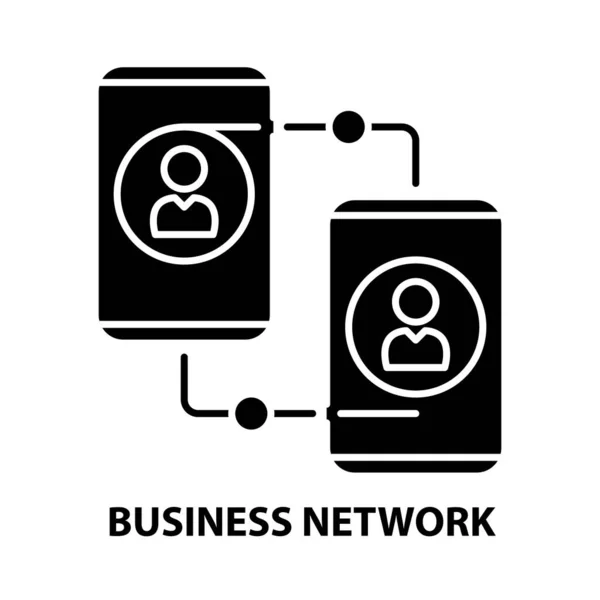 Icono de la red de negocios, signo de vector negro con trazos editables, ilustración de concepto — Archivo Imágenes Vectoriales