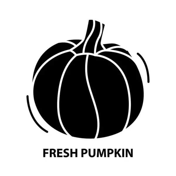 Icono de calabaza fresca, signo de vector negro con movimientos editables, ilustración de concepto — Archivo Imágenes Vectoriales