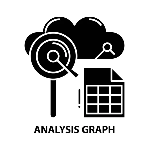 Analyse grafiek pictogram, zwarte vector teken met bewerkbare slagen, concept illustratie — Stockvector