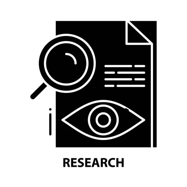 Icono de investigación, signo de vector negro con trazos editables, ilustración conceptual Vectores De Stock Sin Royalties Gratis