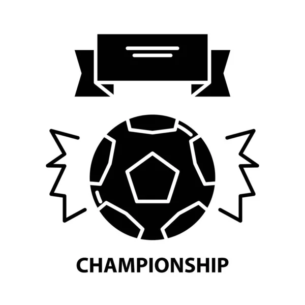 Icono de símbolo de campeonato, signo de vector negro con trazos editables, ilustración de concepto — Vector de stock
