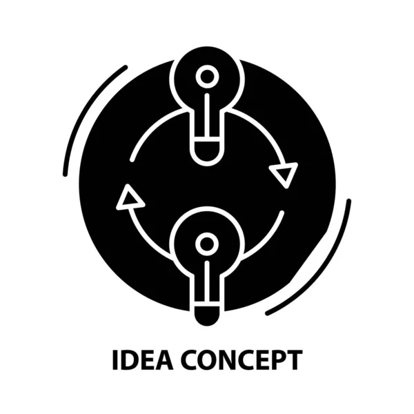 Idea concept icon, segno vettoriale nero con tratti modificabili, illustrazione concettuale — Vettoriale Stock