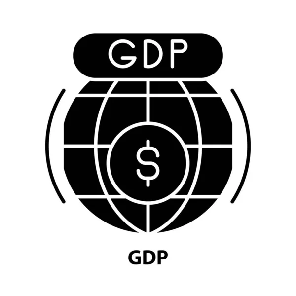 Icône gdp, signe vectoriel noir avec touches modifiables, illustration de concept — Image vectorielle