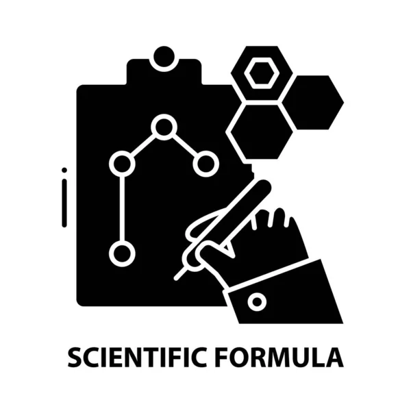 Ikona formuły naukowej, czarny znak wektora z edytowalnymi pociągnięciami, ilustracja koncepcyjna — Wektor stockowy