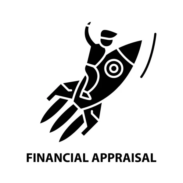Financiële beoordeling icoon, zwarte vector teken met bewerkbare slagen, concept illustratie — Stockvector